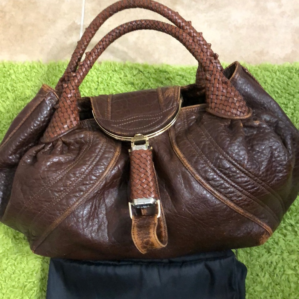 ❌❌SOLD❌❌ fendi distressed leather hobo handbag❌❌SOLD❌❌